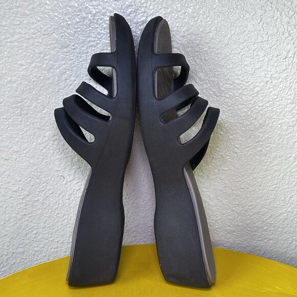 Crocs Rhonda Women’s Size 9M Brown Slides Wedge Heel Sandal Comfort - Picture 10 of 16